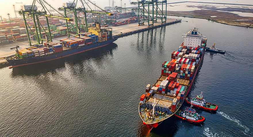 Container vessel at Turkish port